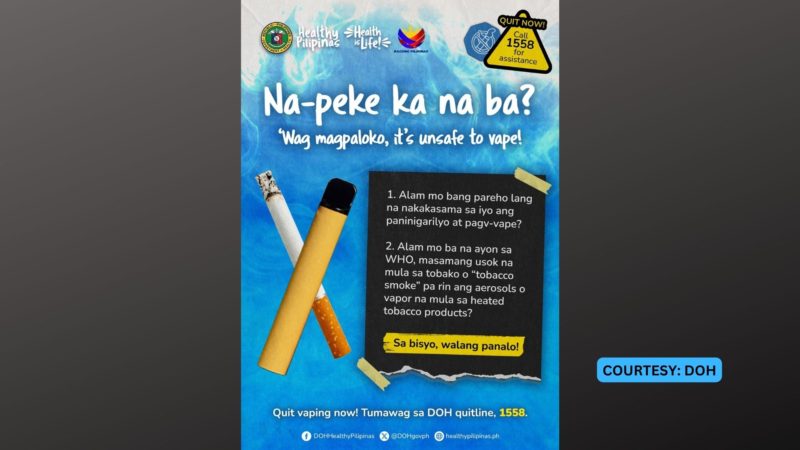 PNP dapat tiyaking hindi nagkakaroon ng access ang mga menor de edad sa vape