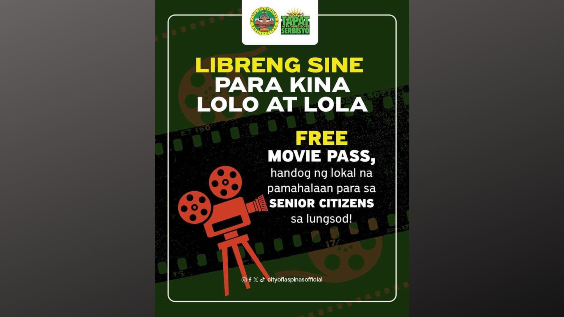 Free movie program para sa senior citizens sa Las Piñas aarangkada muli