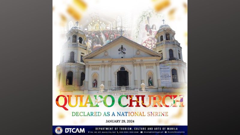 Quiapo Church naideklara na bilang National Shrine