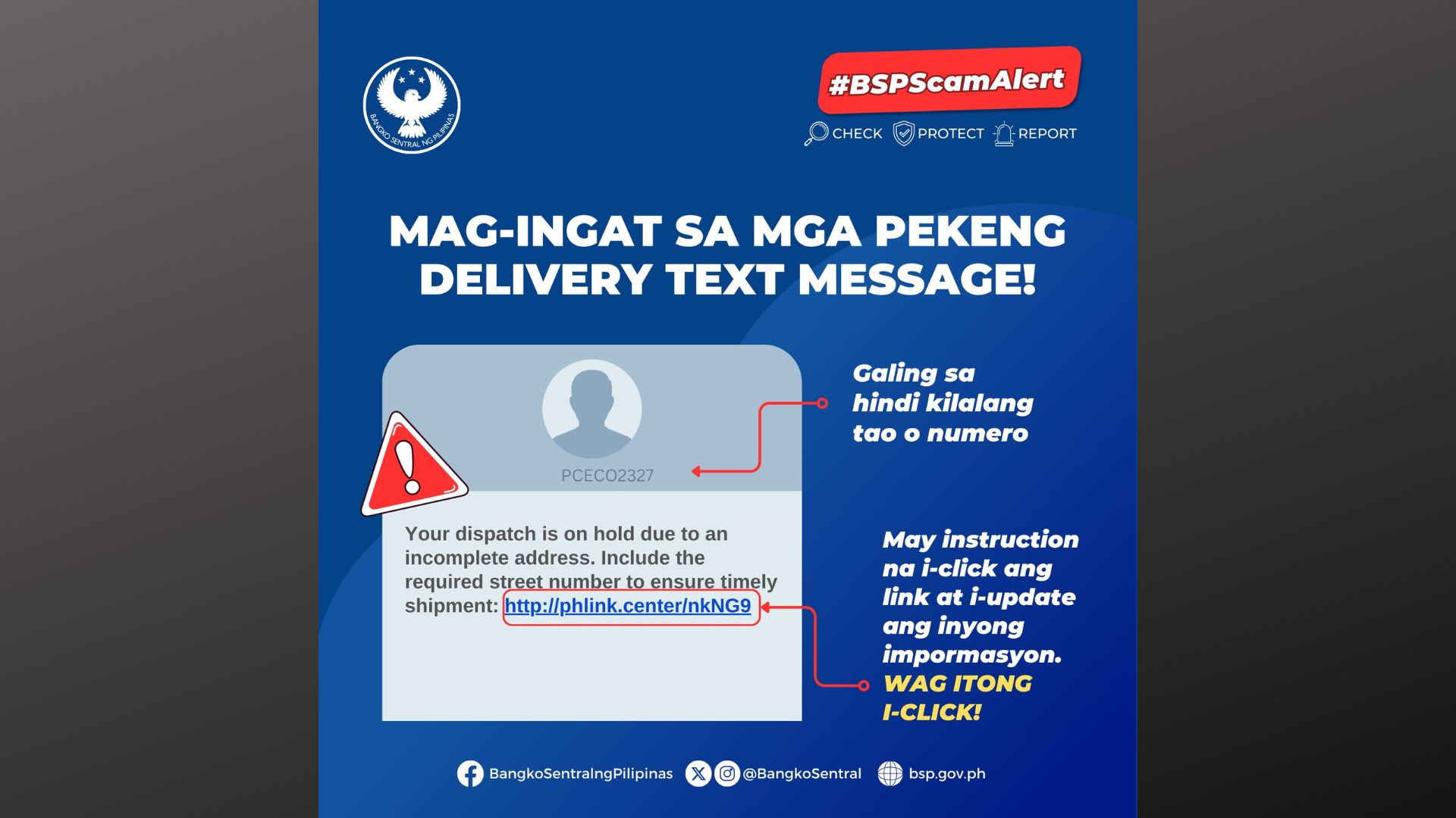 Publiko pinag-iingat sa mga pekeng delivery text message