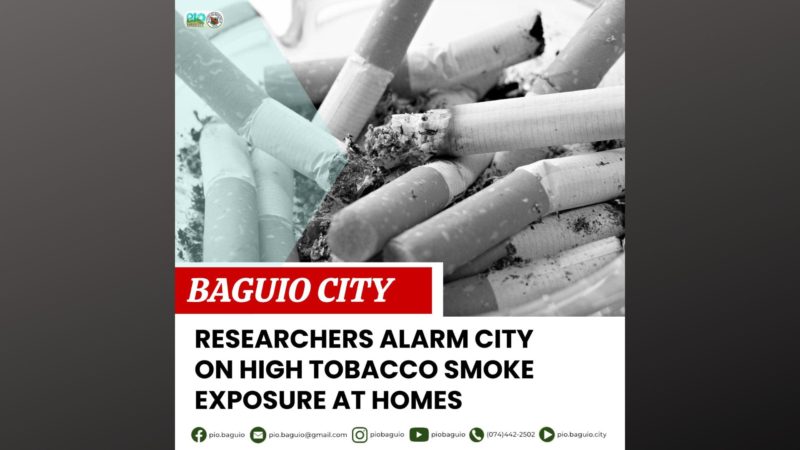 Pagtaas ng insidente ng tobacco smoke exposure sa mga bahay sa Baguio City ikinabahala ng LGU