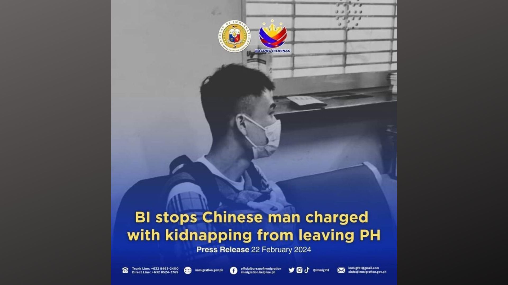 Chinese na nahaharap sa kasong kidnapping at serious illegal detention naharang sa tangkang pag-alis sa bansa