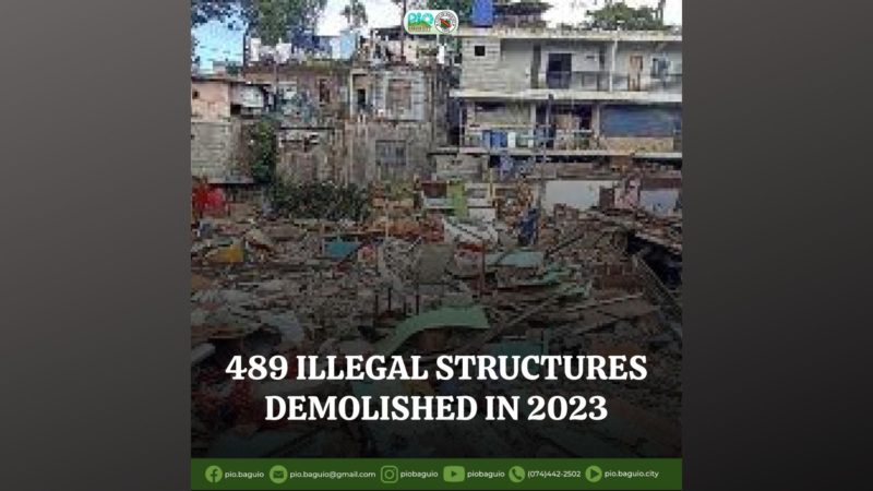 Halos 500 illegal structures sa Baguio City ang giniba noong nakaraang taon