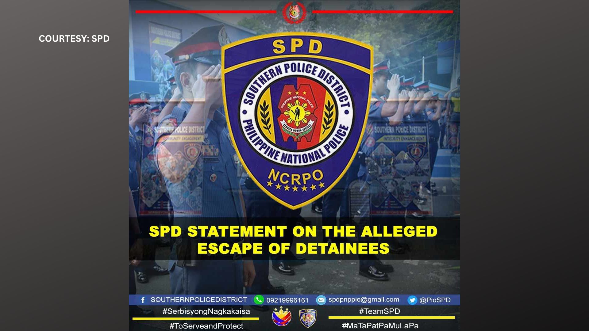 Viral audio recording at SMS sa pagtakas ng 3 preso sa detention facility pinabulaanan ng SPD