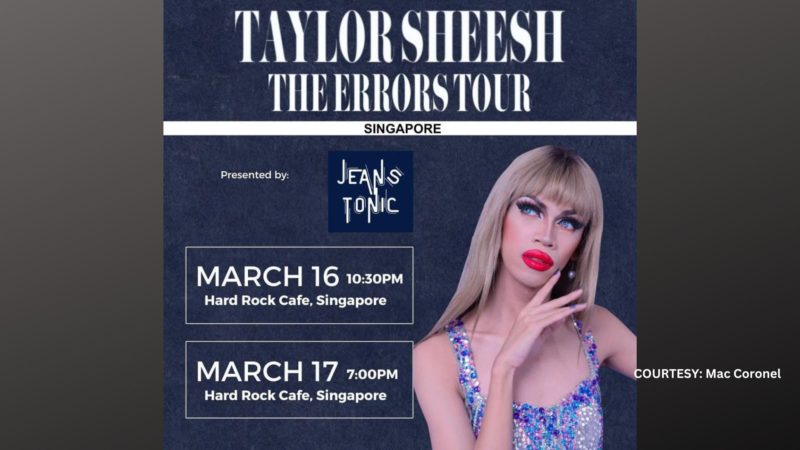 Taylor Sheesh magkakaroon din ng “Errors Tour” sa Singapore