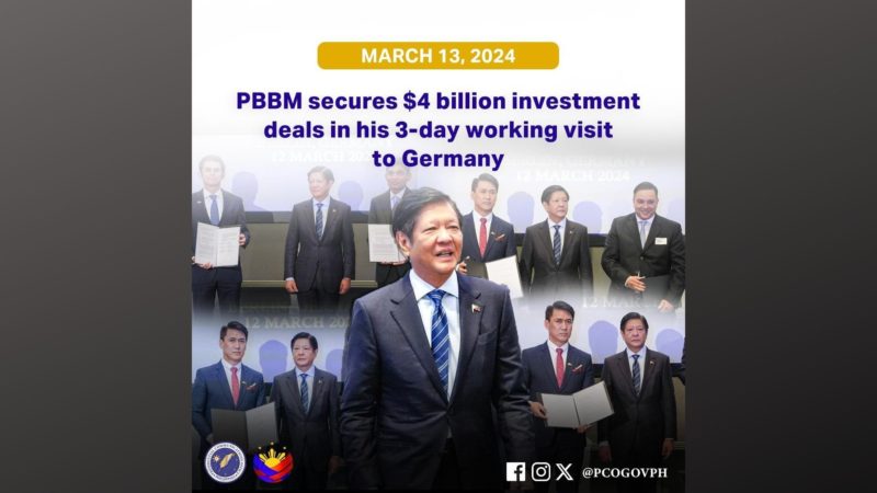 $4B na halaga ng investments nakuha ni Pang. Marcos sa pagbisita sa Germany