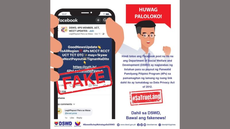 FAKE NEWS: Link na sinasabing nagtataglay ng listahan ng 4Ps peke ayon sa DSWD