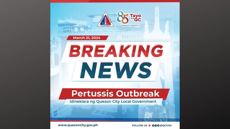 Pertussis outbreak idinekara sa Quezon City