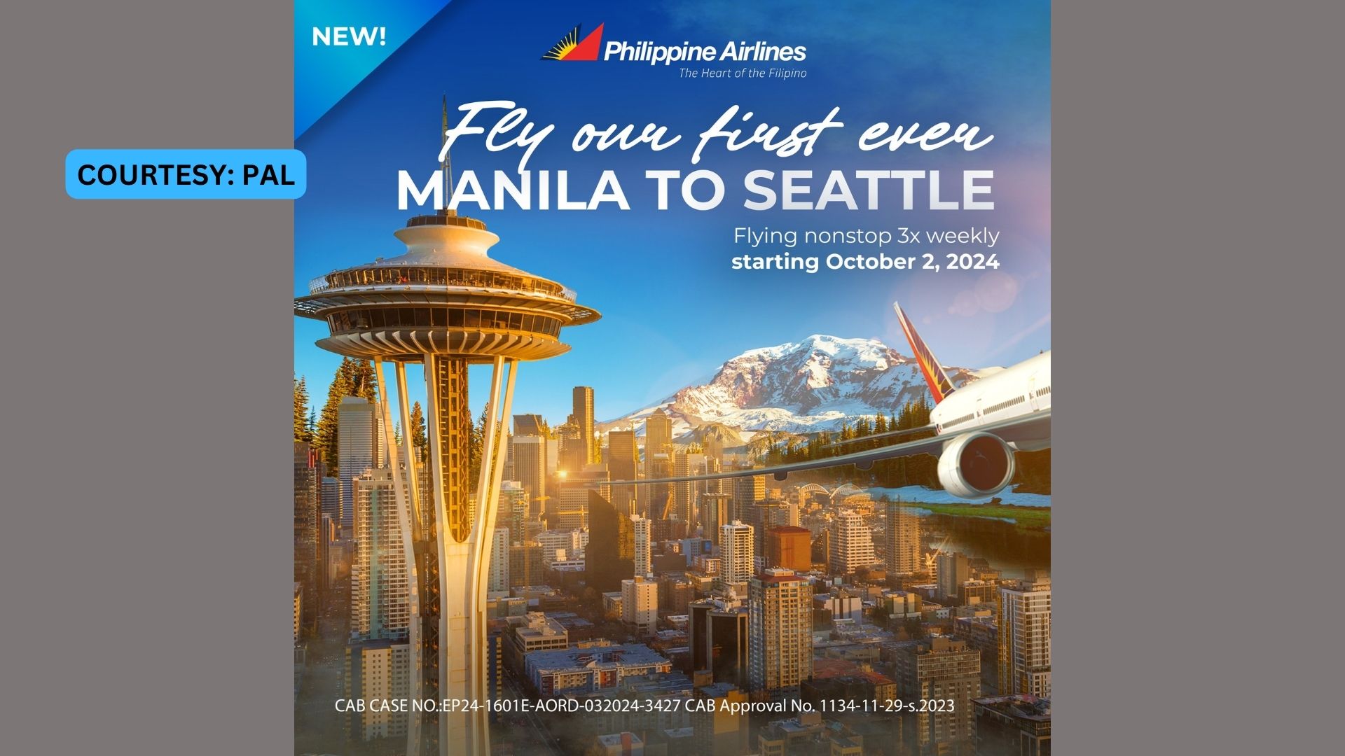 PAL maglulunsad ng nonstop flights patungong Seattle