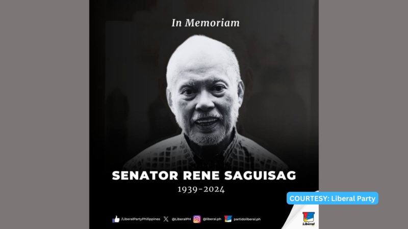 Liberal Party nagpaabot ng pakikiramay sa pagpanaw ni Rene Saguisag