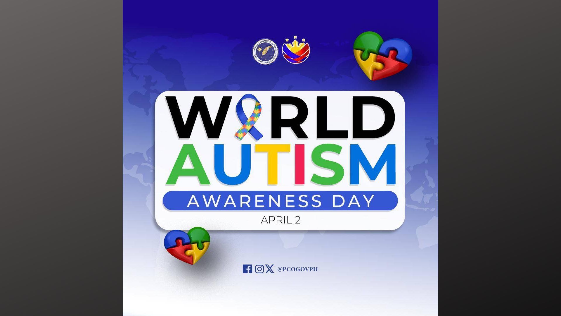 Malakanyang nakiisa sa paggunita ng World Autism Awareness Day