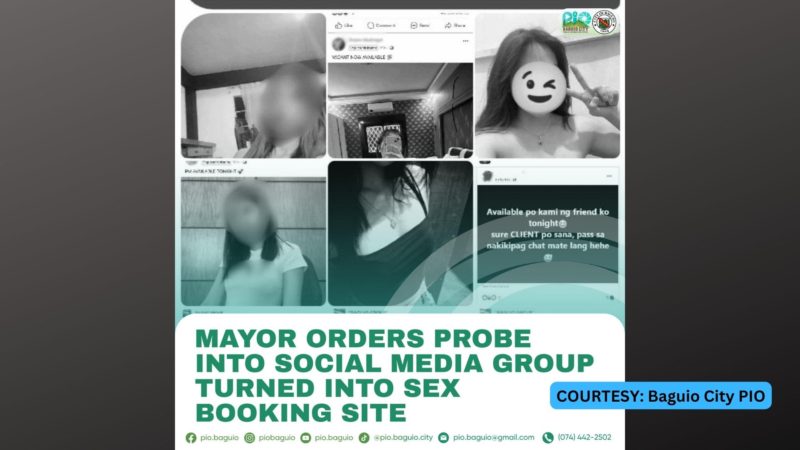 Facebook Group sa Baguio City na ginagamit bilang sex booking site pinaiimbestigahan na