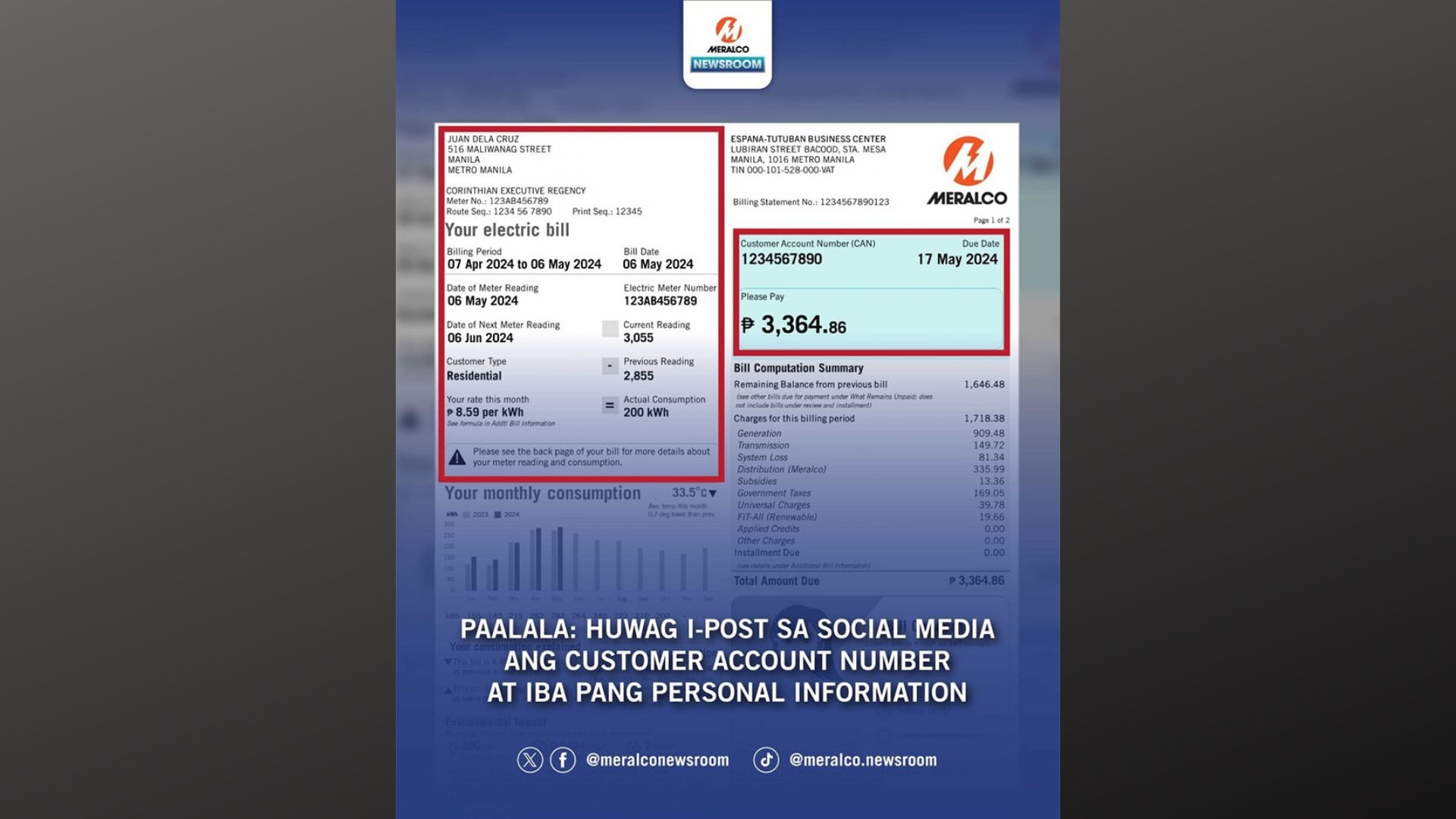 Meralco may paalala sa mga costumer na kumakasa sa “Bill Reveal” challenge