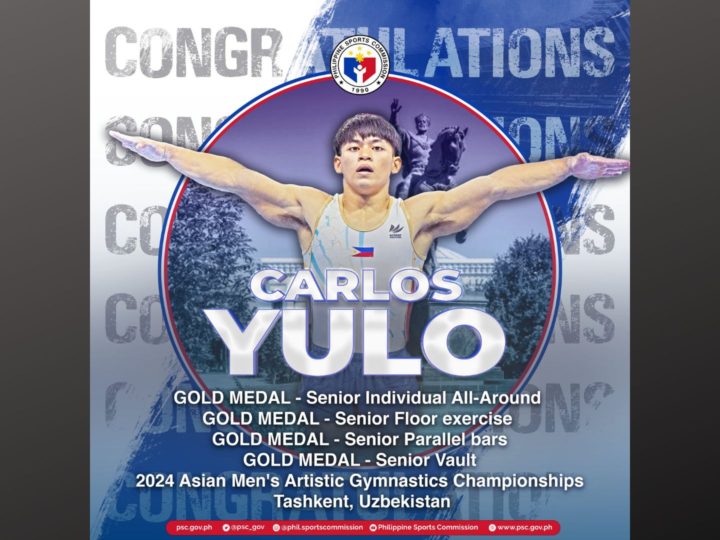 Carlos Yulo nagwagi ng apat na gintong medalya sa Artistic Gymnastics Asian Championships