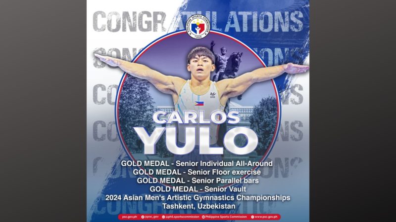 Carlos Yulo nagwagi ng apat na gintong medalya sa Artistic Gymnastics Asian Championships