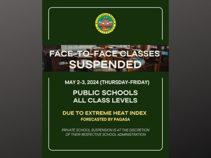 F2F classes sa Las Piñas suspendido hanggang May 3