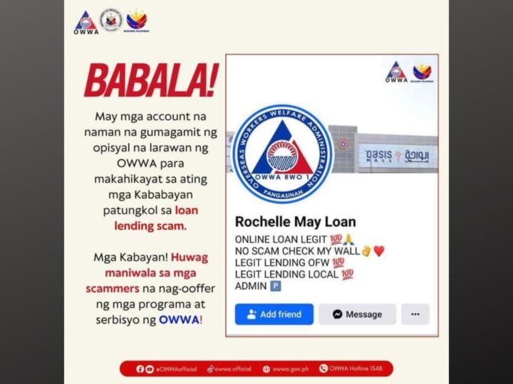 Publiko pinag-iinagt ng OWWA sa loan scam gamit ang logo at pangalan ng ahensiya
