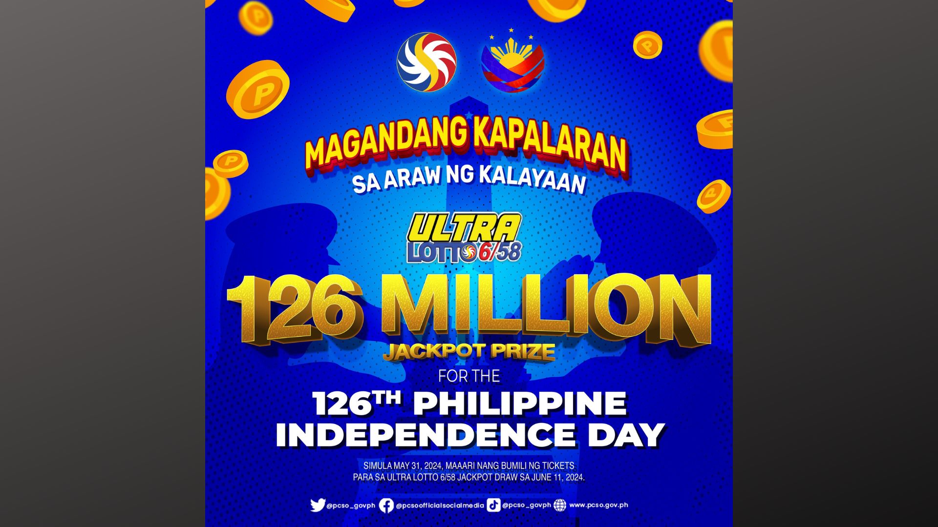 P126M na jackpot prize sa Ultra Lotto, handog ng PCSO bilang paggunita sa Independence Day