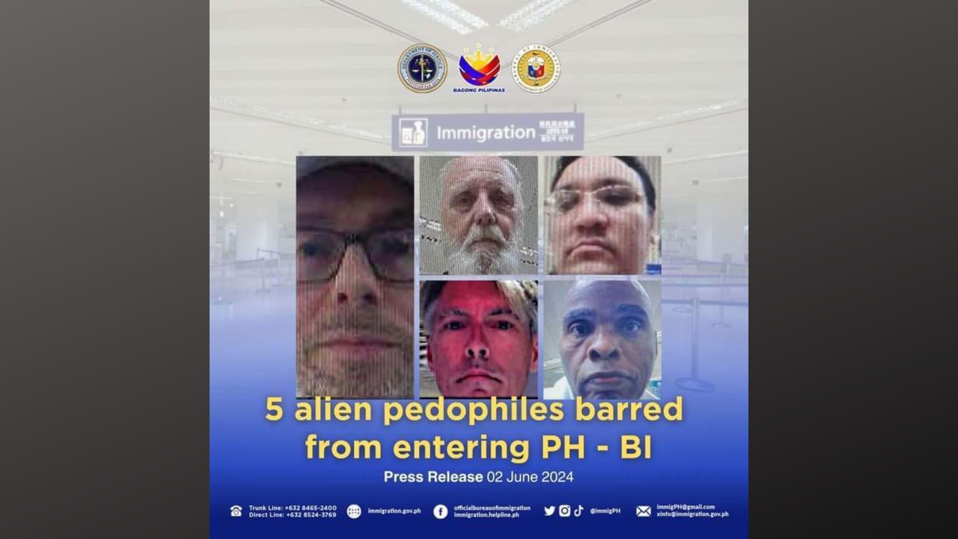 5 alien pedophiles, hinarang na pumasok sa bansa