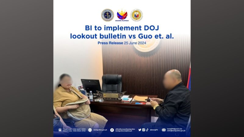 Lookout bulletin order inilabas ng DOJ laban kay Alice Guo at 17 iba pa