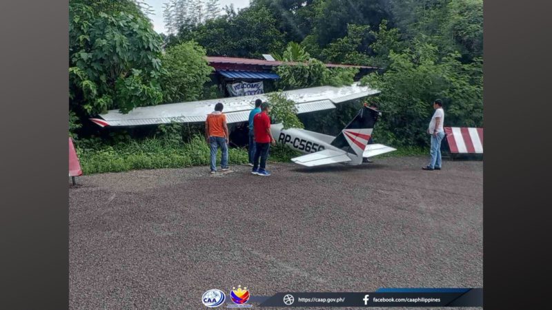 Cessna Plane nag-overshoot sa runway ng Plaridel Airport