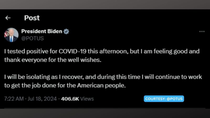 US President Joe Biden nagpositibo sa COVID-19