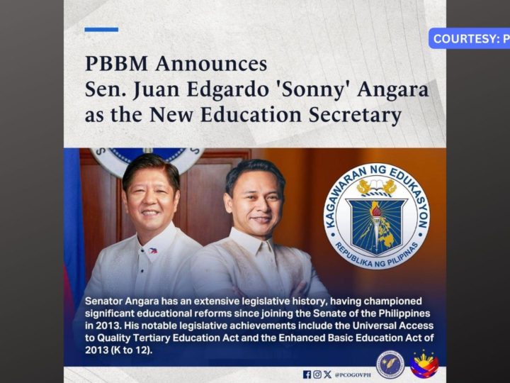 Senator Sonny Angara itinalaga ni Pangulong Marcos bilang DepEd secretary