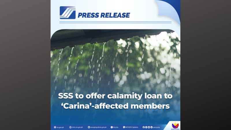 Mga miyembro ng SSS sa lugar na nagdeklara ng state of calamity, pwedeng mag-apply ng calamity loan