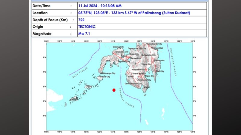 Sultan Kudarat niyanig ng magnitude 7.1 na lindol