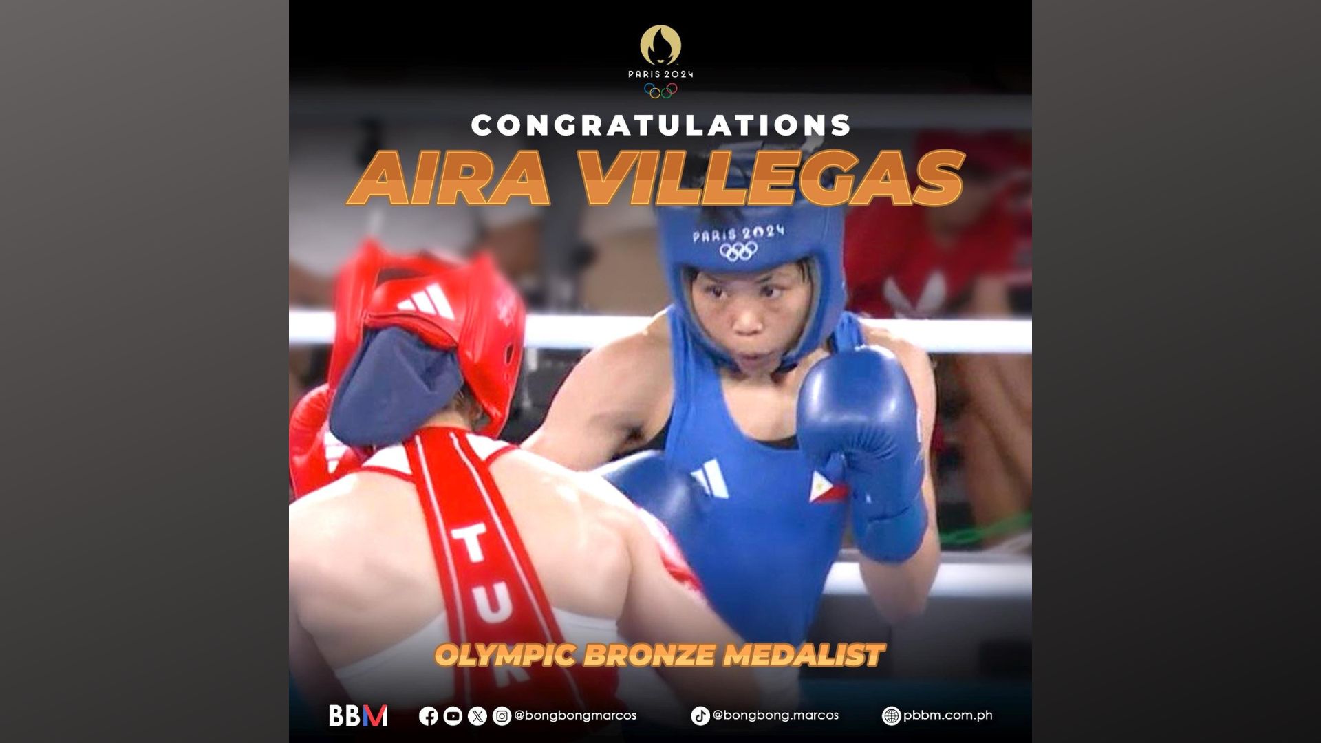 Pang. Marcos binati ang boxer na si Aira Villegas sa tagumpay sa Paris Olympics