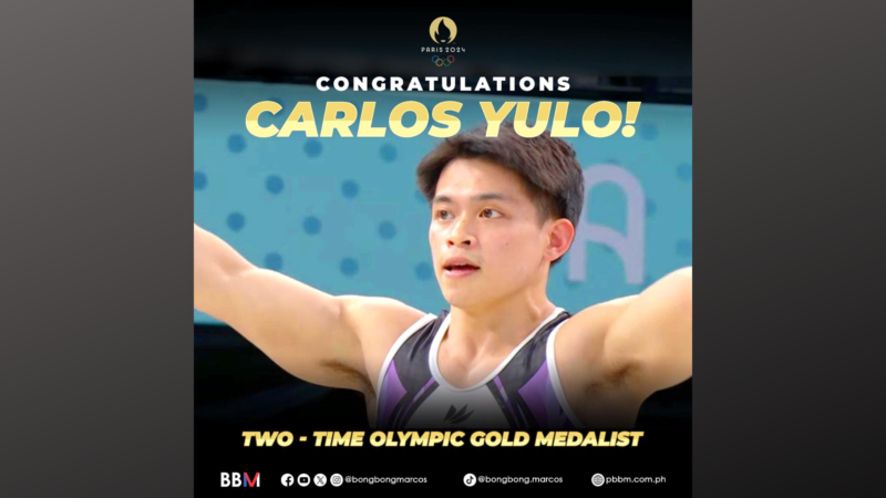 Pang. Marcos binati si Carlos Yulo sa tagumpay nito sa Paris Olympics