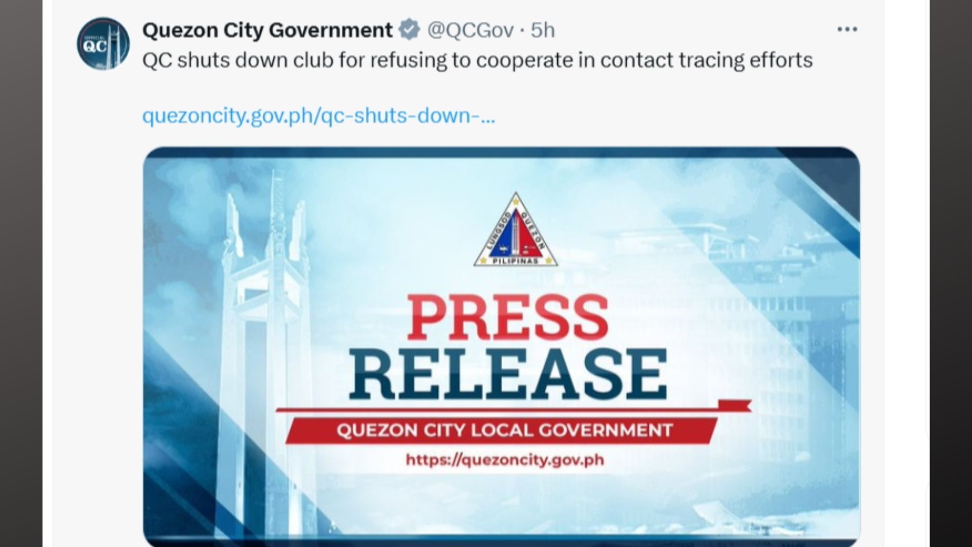 Club na ayaw makipagtulungan sa contact tracing ng QC LGU sa kaso ng Mpox, ipinasara