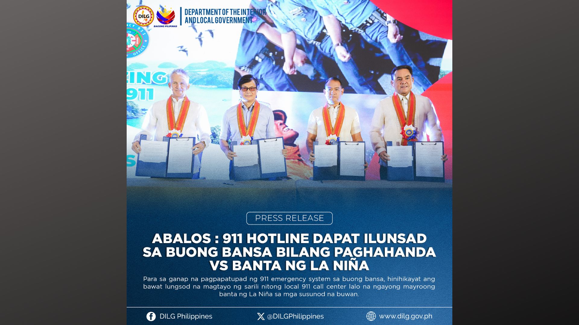 911 hotline dapat ilunsad sa mga lungsod sa buong bansa bilang paghahanda vs banta ng La Niña