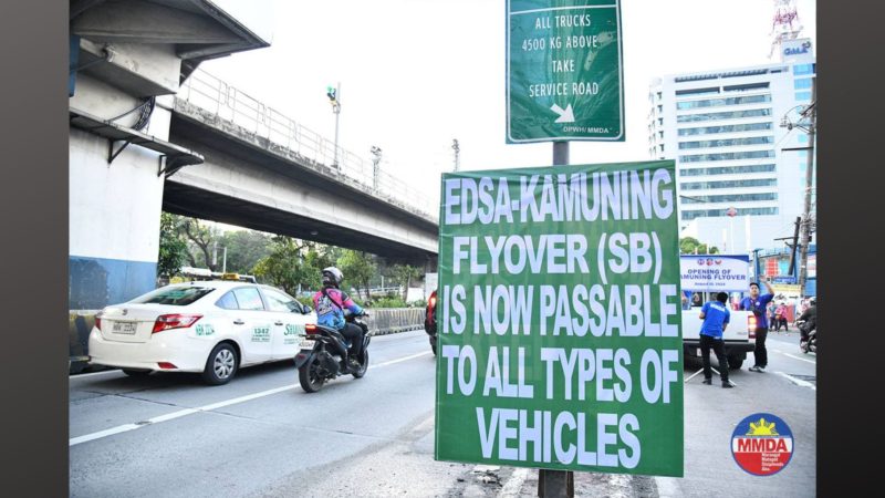 Southbound ng EDSA Kamuning Flyover bukas na sa mga motorista