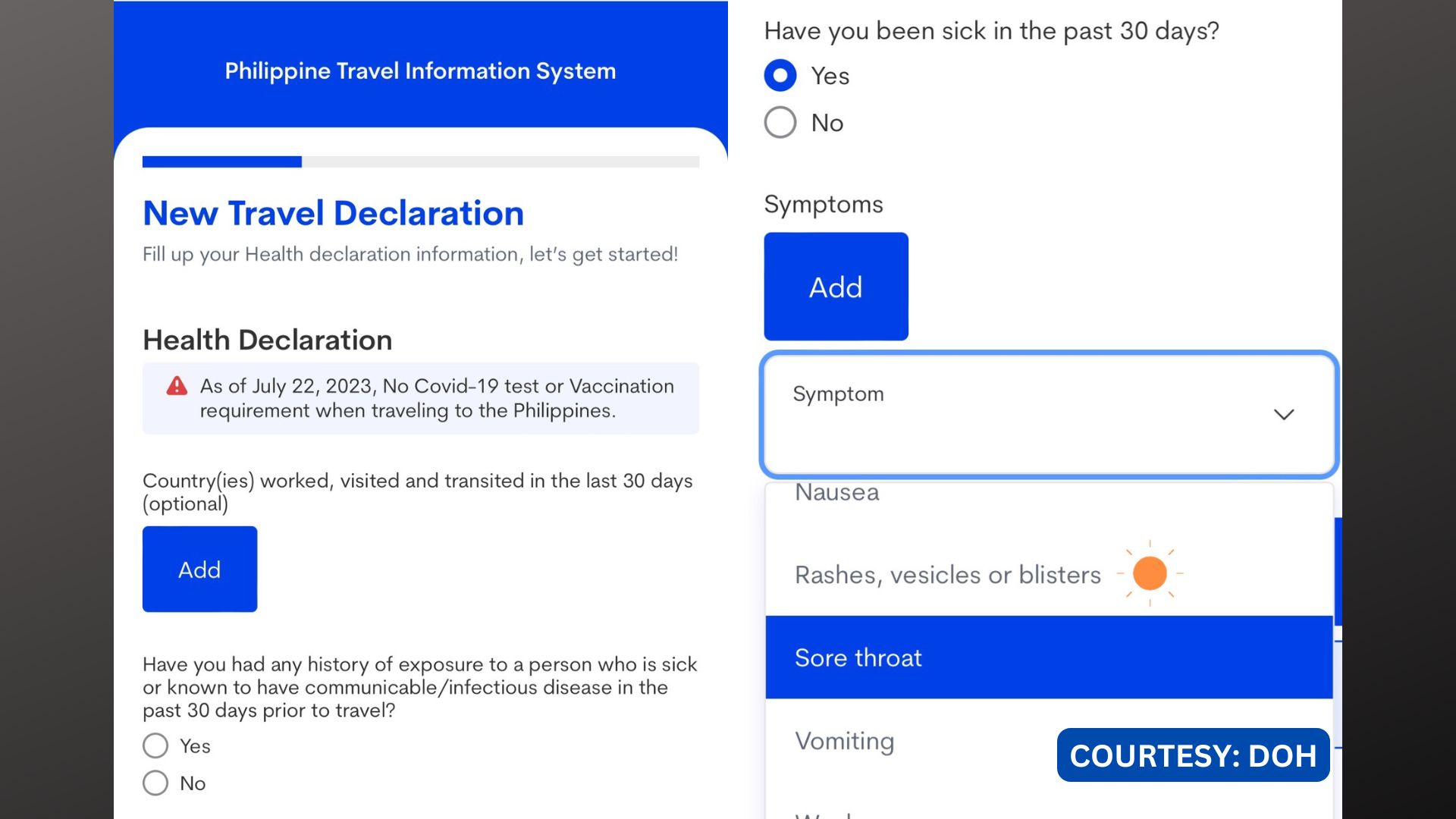 Sintomas ng Mpox isinama sa screening questions sa e-travel form na sinasagutan ng mga pasahero