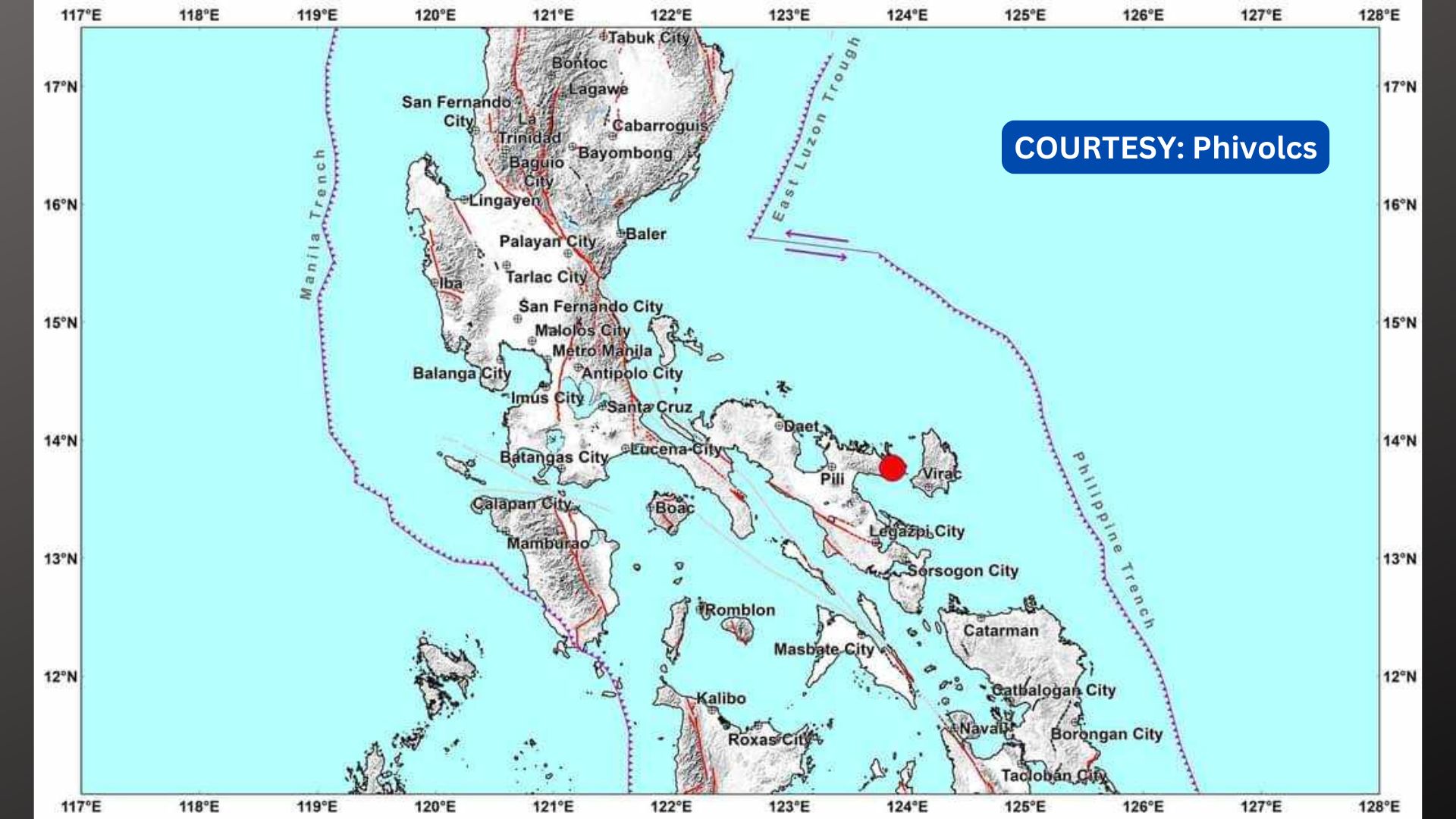 Camarines Sur niyanig ng magnitude 4.3 na lindol