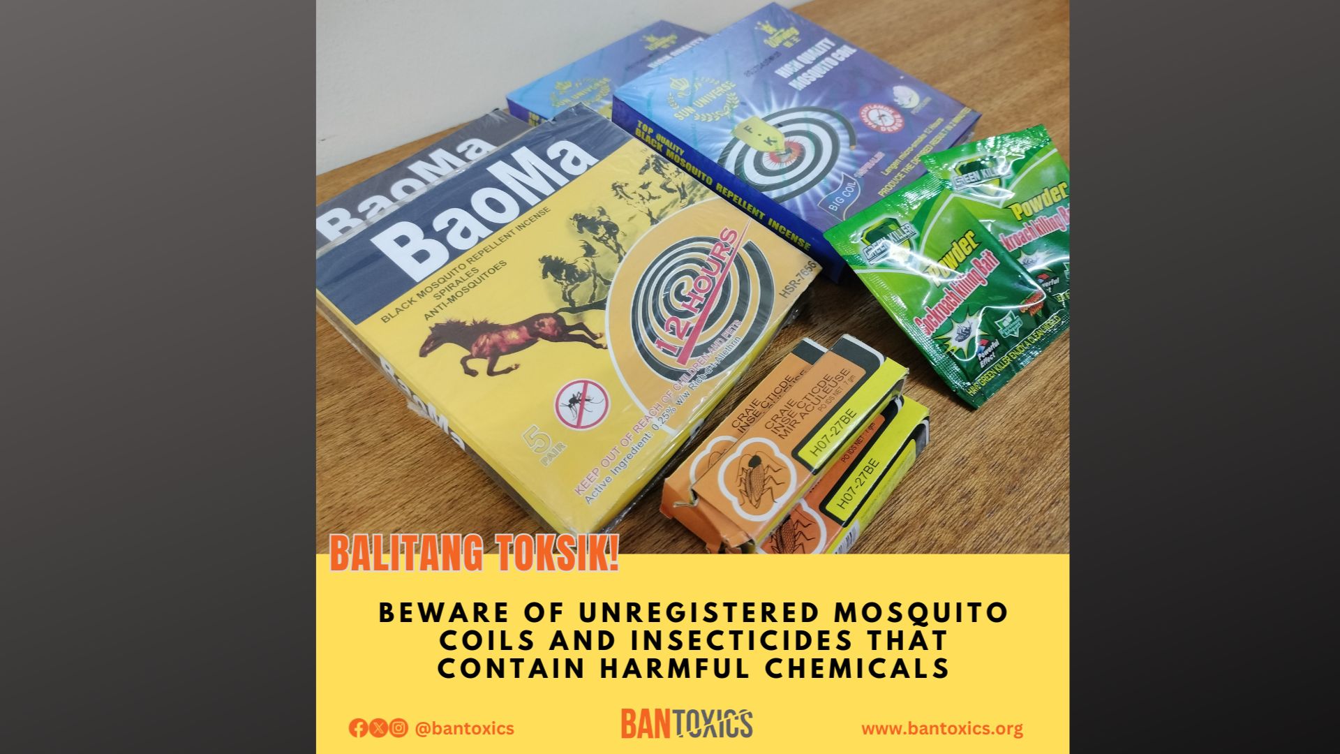 Publiko pinag-iingat sa pagbili at paggamit ng mga hindi rehistradong katol at iba pang insecticides