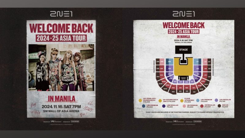 Presyo ng tiket para sa reunion concert ng 2NE1 sa Pilipinas, inilabas na ng Live Nation PH