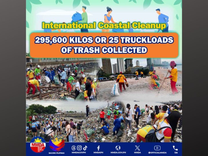 295,600 kilos ng basura nakulekta ng MMDA sa pakikiisa sa International Coastal Cleanup Day