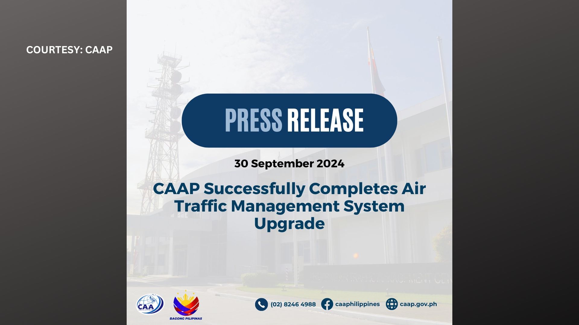 Upgrade sa Traffic Management System nakumpleto na ng CAAP