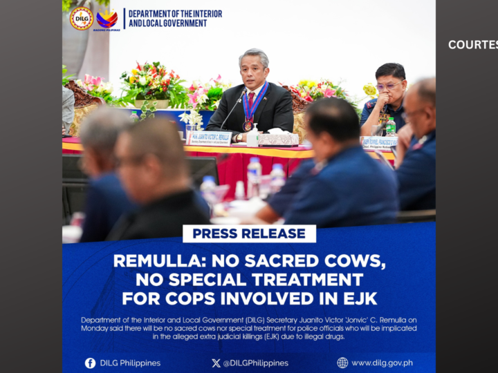 Walang “sacred cow” sa mga pulis na mapatutunayang guilty sa EJK – Remulla