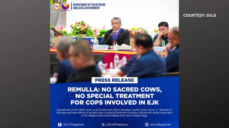 Walang “sacred cow” sa mga pulis na mapatutunayang guilty sa EJK – Remulla