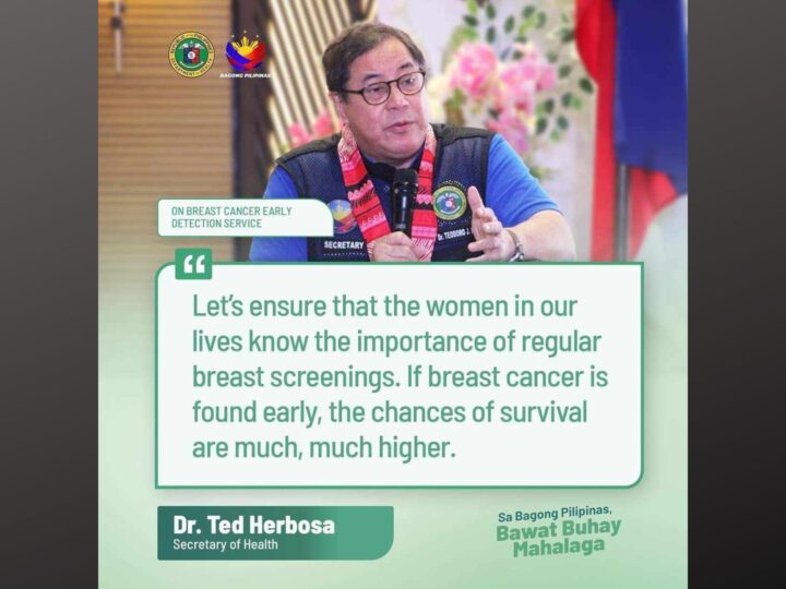 Kampanya sa early screening at detection ng Breast Cancer paiigtingin pa ng DOH