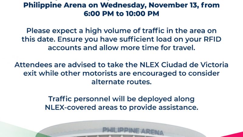 Pagsisikip sa daloy ng traffic sa NLEX aasahan dahil sa idaraos na Dua Lipa concert