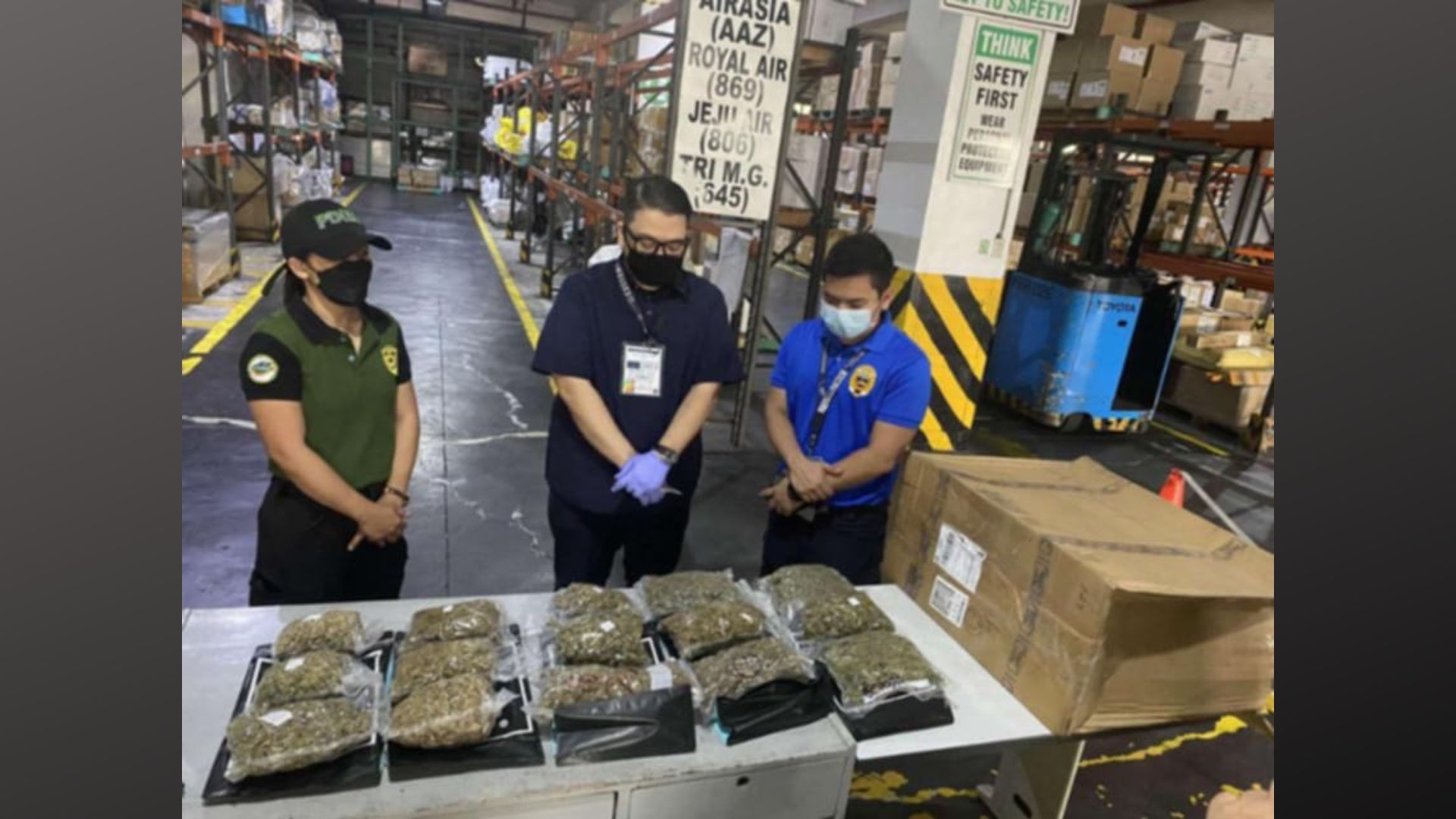 Higit P10-milyong halaga ng iligal na droga mula Amerika nasabat sa warehouse sa NAIA