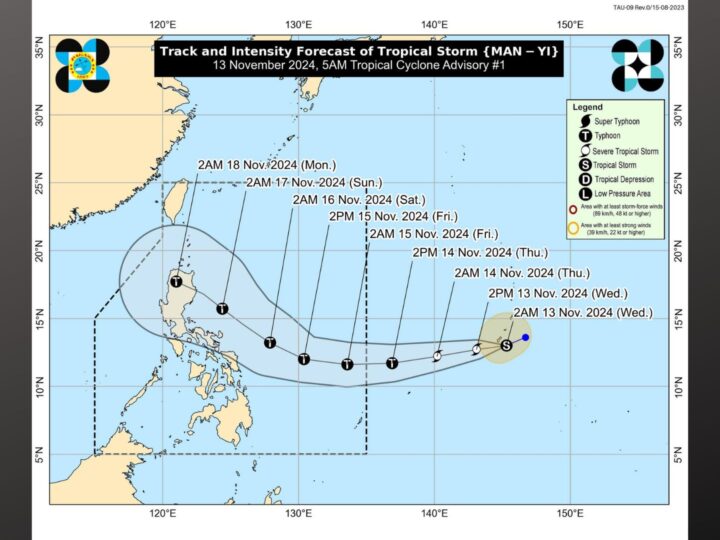 Isa pang bagyo na binabantayan ng PAGASA lalakas pa at posibleng maging super typhoon; papasok ng PAR bukas (Nov. 14)