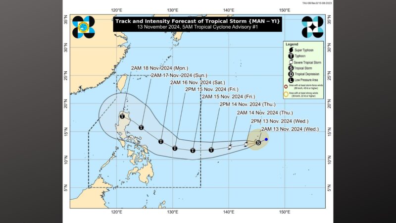 Isa pang bagyo na binabantayan ng PAGASA lalakas pa at posibleng maging super typhoon; papasok ng PAR bukas (Nov. 14)