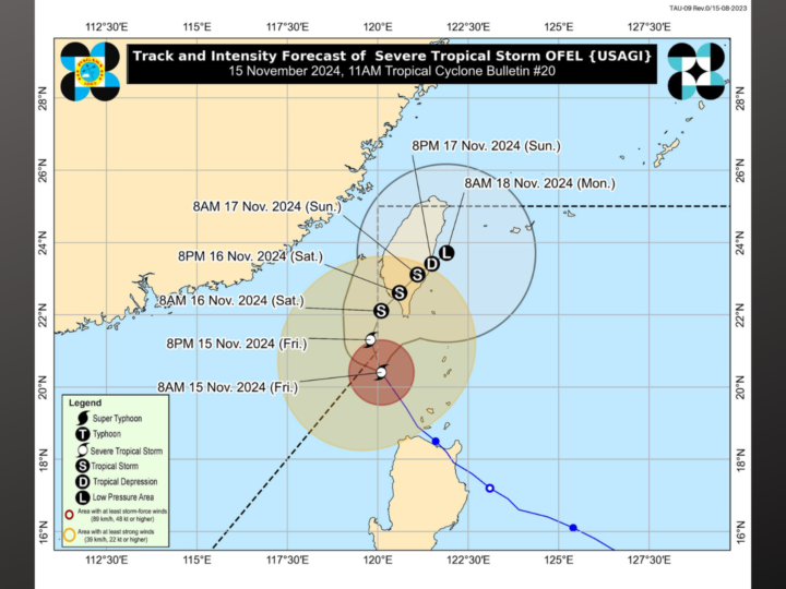 Bagyong Ofel humina; isa na lang severe tropical storm