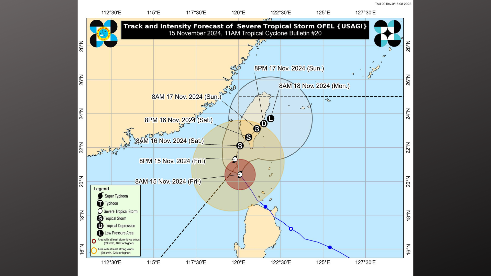 Bagyong Ofel humina; isa na lang severe tropical storm