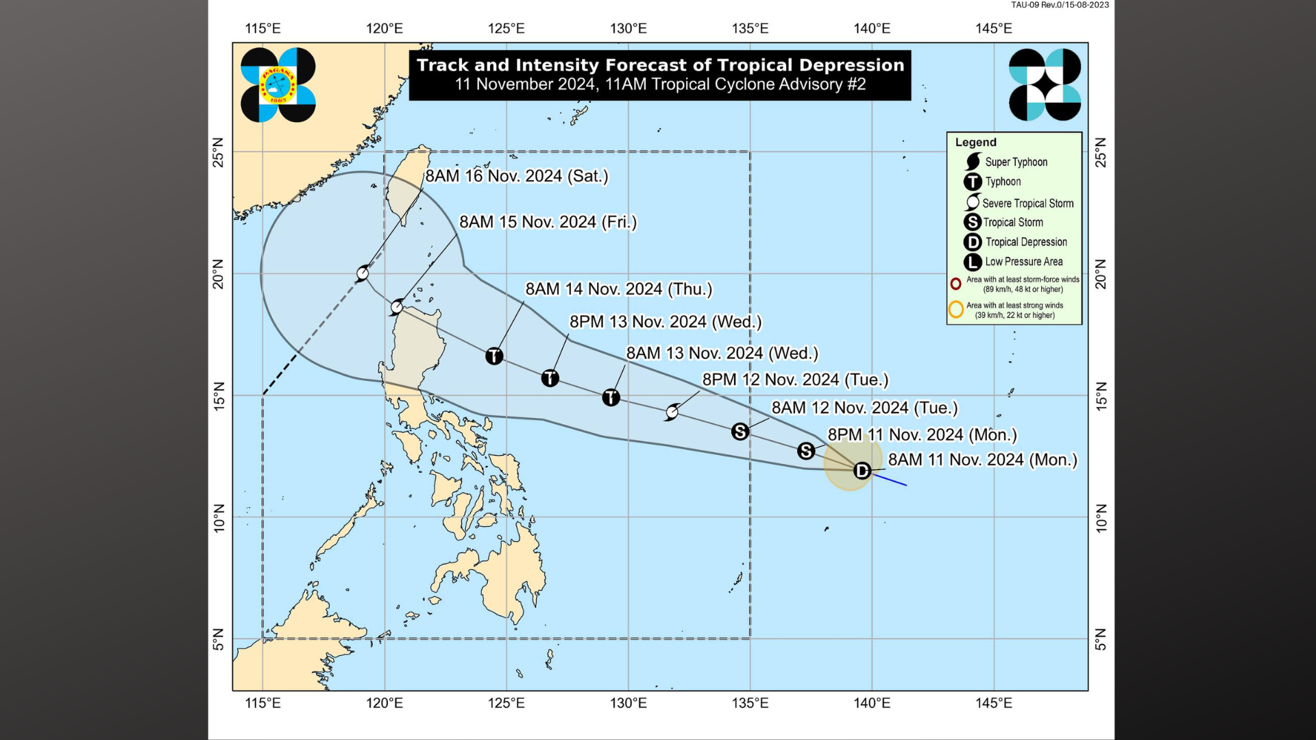 Isa pang bagyo na nasa labas bansa lumakas pa; papasok sa PAR bukas (Nov. 12)